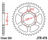 JT звезда задняя JTR478.46