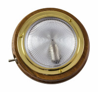 Светильник каютный, одна лампа, 12 В, 18 Вт, D101 мм, тик - 10710
