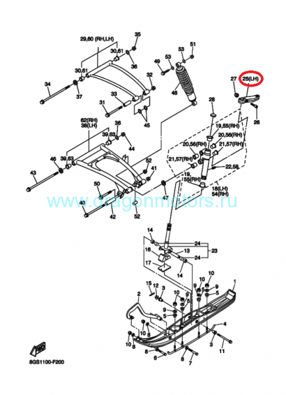Рычаг рулевой левый на Yamaha Viking Professional - 8FN-23851-00-00