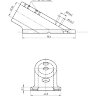 Основание стойки леера 7/8" (22,2 мм), 30 град, прямоугольное