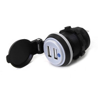 Панель с двойным USB разъемом (5В\4.2А (2.1А+2.1А) и LED индикатором NEKEKE: DS2013-MP