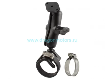 RAM-B-108-238 универсальное мото крепление RAM, хомут 1-2,1, муфта 95 мм, ромб, шары 25 мм (1)