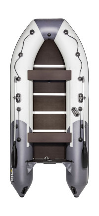 Надувная лодка ПВХ, Ривьера Компакт 3600 НДНД Комби, светло-серый/графит