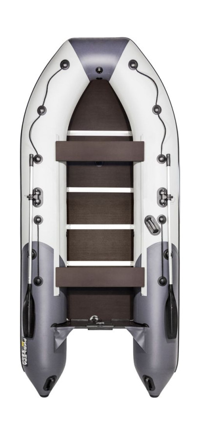 Надувная лодка ПВХ, Ривьера Компакт 3600 НДНД Комби, светло-серый/графит