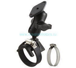 RAM-B-108-A-238 универсальное мото крепление RAM, хомут 1-2,1, муфта 60 мм, ромб, шары 25 мм (1)