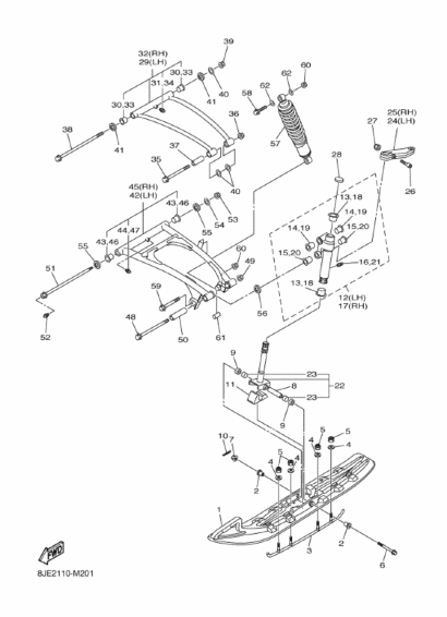 Кулак поворотный левый Yamaha VK 10 - 8ES-23501-10-00