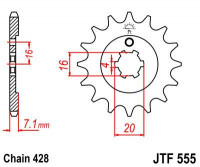 JT звезда передняя JTF555.15