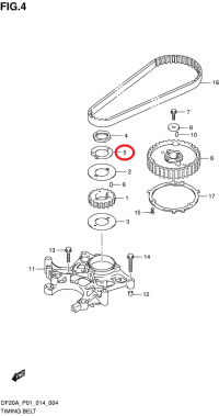 WASHER,PULLEY NUT LOCK, Suzuki 12638-89L00-000