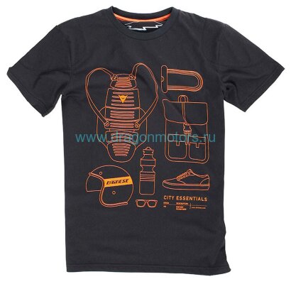 Футболка мужская DAINESE CITY PACK T-SHIRT - black