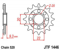 JT звезда передняя JTF1446.13 SC самоочищающаяся
