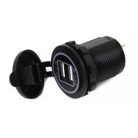 Панель с двойным USB разъемом (5В\4.2А (2.1А+2.1А) и красной подсветкой NEKEKE: DS2013-H-4.2A-R