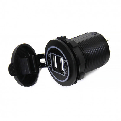 Панель с двойным USB разъемом (5В\4.2А (2.1А+2.1А) и красной подсветкой NEKEKE: DS2013-H-4.2A-R