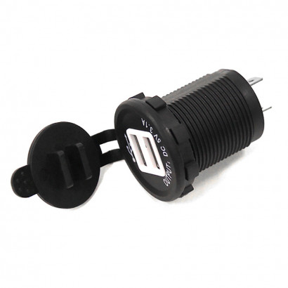 Панель с двойным USB разъемом NEKEKE 12-24V (выход 5В\3.1А (2.1А+1А)): DS2013-2