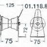Osculati 01.118.87 - Роульс носовой для бушпритной площадки, малая модель 51 мм (1 компл. по 1 шт.)