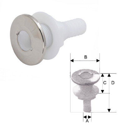 Стакан дренажный 3/4" с клапаном, пластмасса - 3411-2102