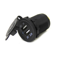 Панель с двойным USB разъемом и подсветкой NEKEKE 12-24V: DS2013