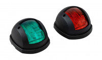 Огни ходовые 87х99 мм комплект (красный, зеленый), черный, LED, 12-24 В