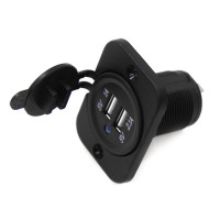 Панель с двойным USB разъемом и подсветкой NEKEKE 12-24V, прямоуг., задняя: DS2213