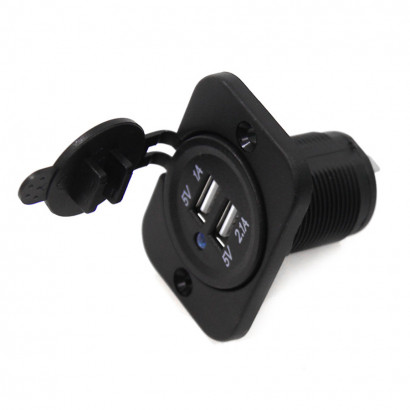 Панель с двойным USB разъемом и подсветкой NEKEKE 12-24V, прямоуг., задняя: DS2213