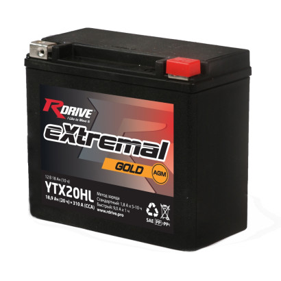 Аккумулятор RDrive eXtremal Gold YTX20HL