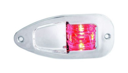 Огонь ходовой красный 138х63х50 мм, хромированный  корпус