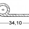 Osculati 66.025.03 - Декоративный профиль темно-серый RAL 7012 из EPDM 2x34,1x13,5 мм Osculati
