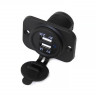 Панель с двойным USB разъемом и подсветкой NEKEKE 12-24V, прямоуг., фронт.: DS2113