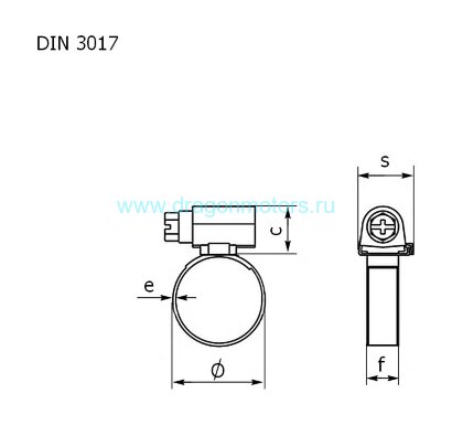 Хомут нержавеющий А4 DIN3017 20-32/9