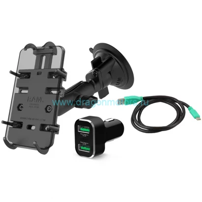 RAM-B-166-PD4-2QCCI RAM Quick-Grip XL на авто для больших смартфонов, муфта 95 мм, шары 25 мм (1)