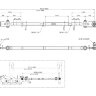 Тяга рулевая для C38MZ, один цилиндр, для 2-х двигателей, 555-595 мм