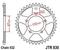 JT звезда задняя JTR830.46