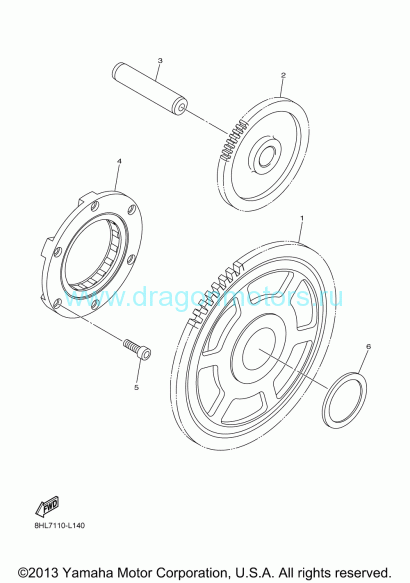 Муфта стартера - 8HF-15590-00-00