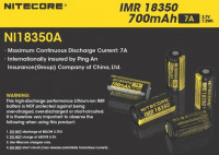 Аккумулятор NiteCore IMR NL18350A 3.7v 700mA 7A