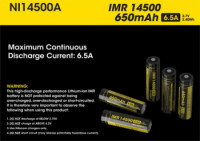 Аккумулятор NiteCore IMR NL14500 3.7v 650mA 6.5A