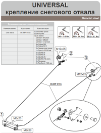 Комплект быстросъемного крепления отвала Storm (металлопродукция) MP 0327, MP 0700