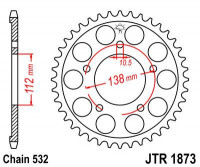 JT звезда задняя JTR1873.48