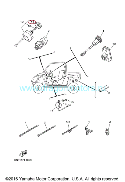 Кнопка переключения приводов Yamaha - 1XD-87285-00-00