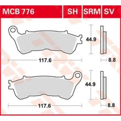 Колодки тормозные (серия Sinter Street SV) MCB776SV