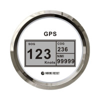 GPS-спидометр электронный, белый циферблат, нержавеющий ободок, выносная антенна, д. 85 мм, Marine Rocket (SMDGPS001WSMR)
