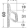Osculati 66.021.03 - Профиль серый RAL 7012 для снижения брызгообразование из EPDM 3,5x60x16 мм Osculati