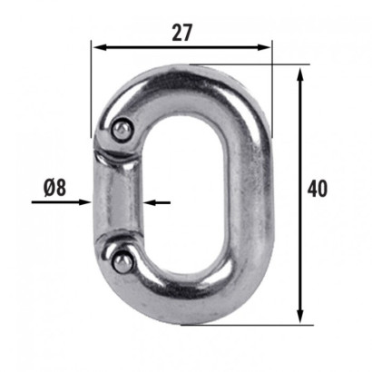 Звено ремонтное для цепи 8мм, нерж. сталь AISI316