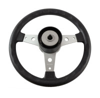 Рулевое колесо DELFINO обод черный, спицы серебряные д. 340 мм, уцененное