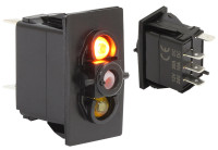 Клавишный выключатель, 2 светодиода, трехпозиционный, без клавиши (10264195)