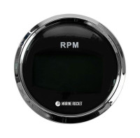 Тахометр 0-8000 об/мин со счетчиком моточасов делитель 1-10, черный циферблат, нержавеющий ободок, Marine Rocket (2)