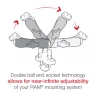 RAM-B-149Z-PD3U мото крепление RAM для смартфонов на руль 13-32 мм, муфта 95 мм, шары 25 мм (1)