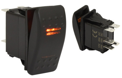 Клавишный выключатель, 2 светодиода, двухпозиционный (10264190)