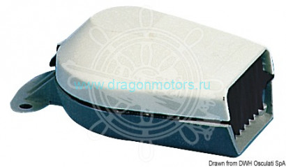 Osculati 21.116.42 - Горн низкого профиля из белого АБС с мембраной 12V 110x75x44 мм (1 компл. по 1 шт.)
