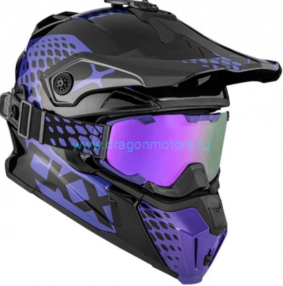 Шлем CKX Titan Original Helmet - Included 210° Goggles BLACK, GLOSS PURPLE