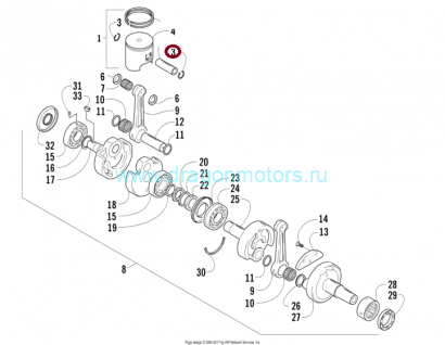 Стопорное кольцо пальца поршня Arctic Cat 570XT/2000XT 3003-537