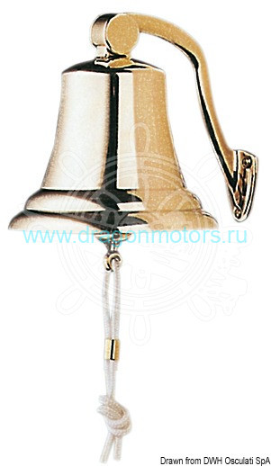 Osculati 21.222.90 - Рында из латуни с отворотным кронштейном ?150 мм